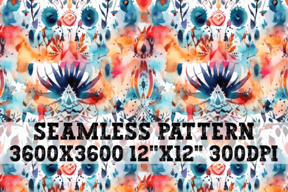 Download Boho Floral Watercolor Seamless Pattern - Boho floral watercolor Collection
