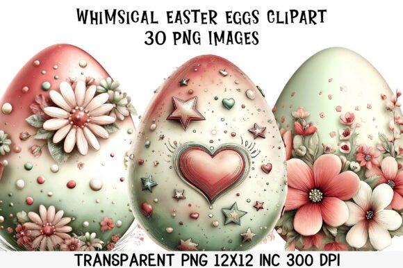 Download Whimsical Easter Eggs Clipart - Eggs clipart Collection