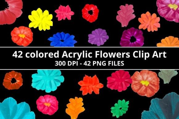 Download Beautiful Acrylic Handpainted Flowers - Premium Bundle