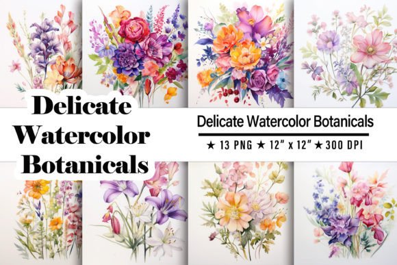 Download Delicate Watercolor Botanicals - Watercolor botanicals Collection