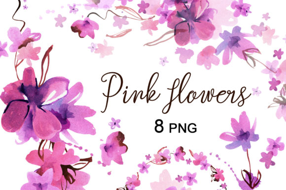 Download Pink Watercolor Hand Painted Flowers - Hand painted flowers Collection